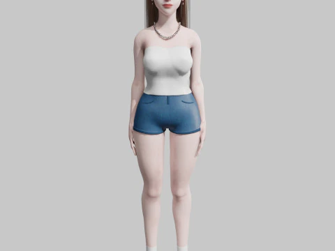 Cute Young Woman V26977 3D Model