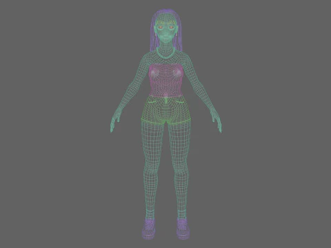 Cute Young Woman V26977 3D Model