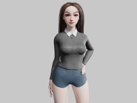 Pretty Basic Woman V29701 3Dモデル