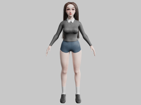 Pretty Basic Woman V29701 3Dモデル