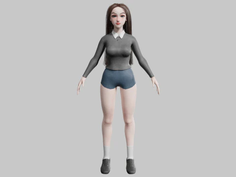 Pretty Basic Woman V29701 3D Model