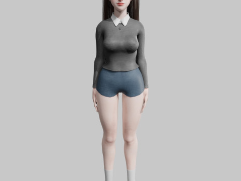 Pretty Basic Woman V29701 3Dモデル