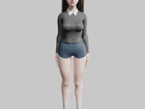 Pretty Basic Woman V29701 3D Model