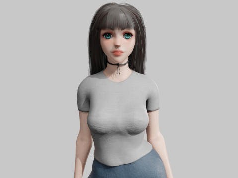 Pretty Beautiful woman V34425 3D-Modell