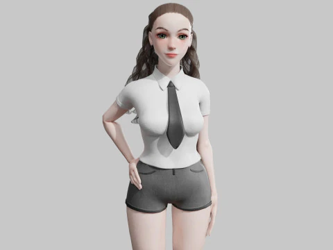 G&uuml;zel Karikat&uuml;r kadın V32132 3D Model