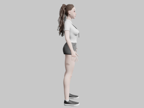 Pretty Cartoon woman V32132 Modello 3D