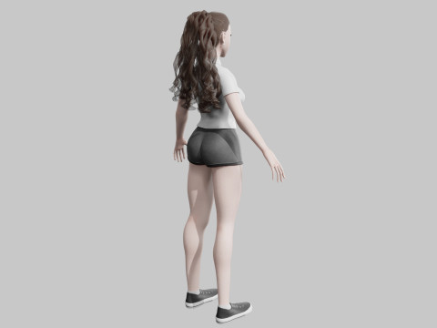 Pretty Cartoon woman V32132 Modello 3D