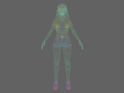 Pretty Cartoon woman V32132 Modello 3D