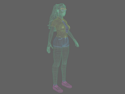 Pretty Cartoon woman V32132 Modello 3D