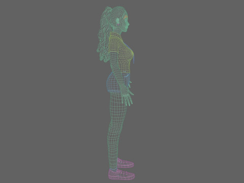 Pretty Cartoon woman V32132 Modello 3D