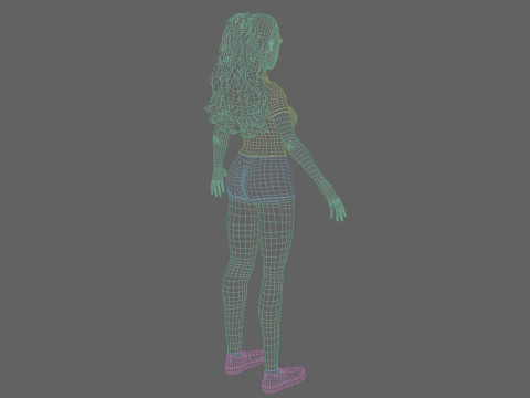 Pretty Cartoon woman V32132 Modello 3D
