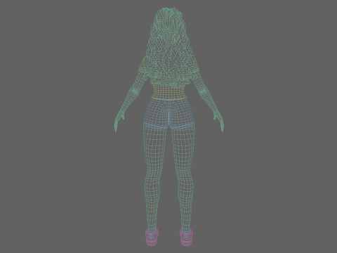 Pretty Cartoon woman V32132 Modello 3D