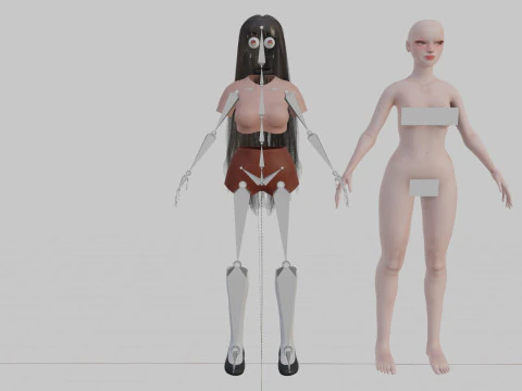 Pretty cool woman V24573 3D Model