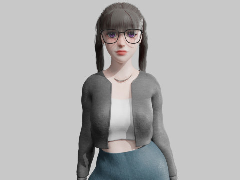 Pretty cute Woman V30721 3D Model