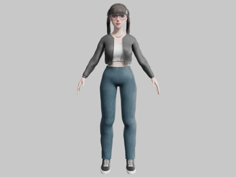 Olduk&ccedil;a sevimli Kadın V30721 3D Model