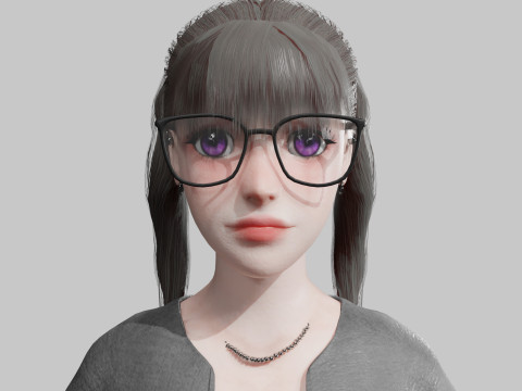 Pretty cute Woman V30721 3D Model
