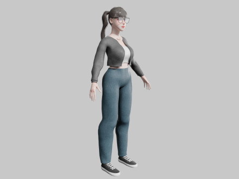 Pretty cute Woman V30721 3D Model
