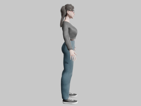 Pretty cute Woman V30721 3D Model