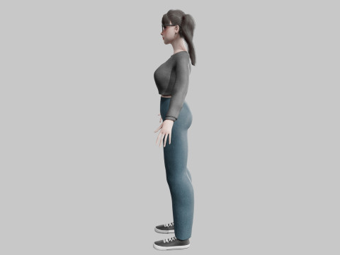 Pretty cute Woman V30721 3D Model