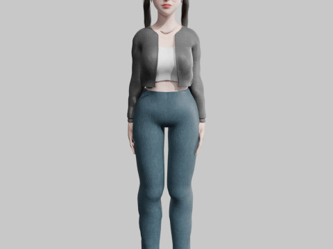 Pretty cute Woman V30721 3D Model