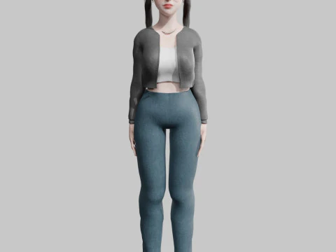 Olduk&ccedil;a sevimli Kadın V30721 3D Model