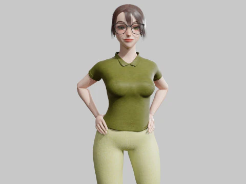 Довольно стилизованная женщина V32265 3D Модель