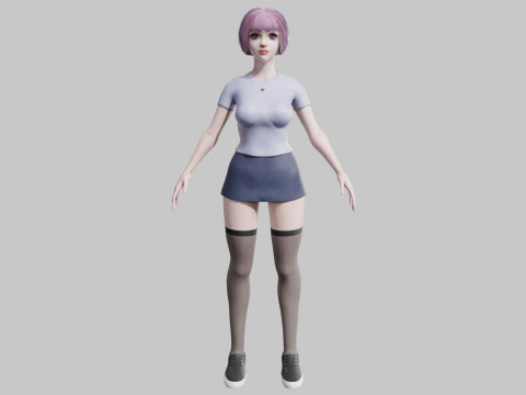 Pretty teen Woman V23641 3D Model