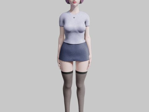 Pretty teen Woman V23641 3D Model