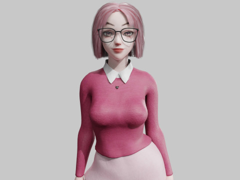 Pretty Young woman V29257 3D-Modell