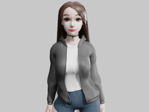 Standard cute Woman V30828 3D Model