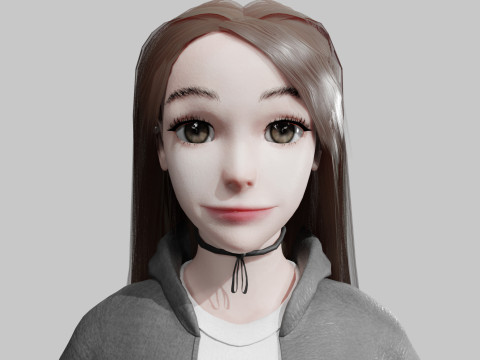 Standard cute Woman V30828 3D Model