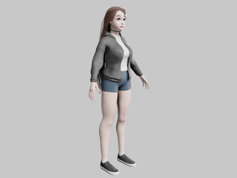 Standard cute Woman V30828 3D Model