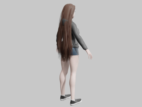 Standard cute Woman V30828 3D Model