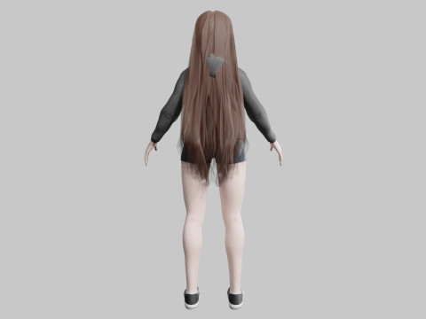 Standard cute Woman V30828 3D Model