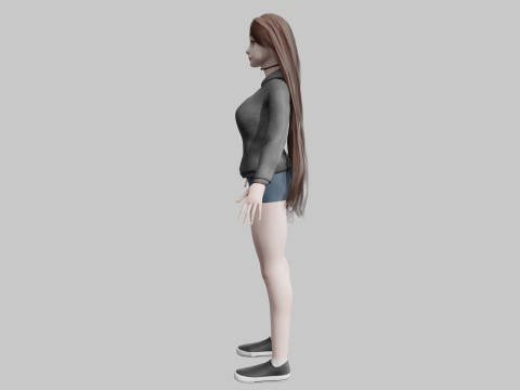 Standard cute Woman V30828 3D Model