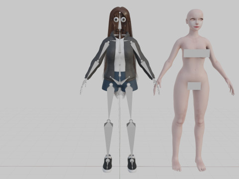 Standard cute Woman V30828 3D Model