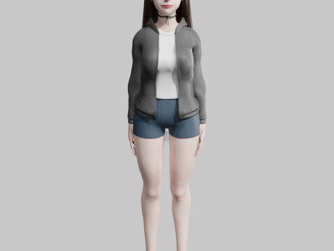 Standard cute Woman V30828 3D Model
