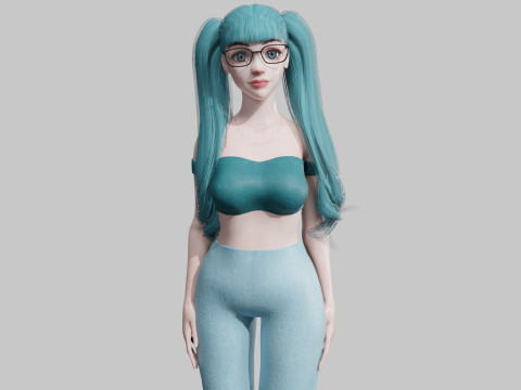 Stylized cute Woman V33839 3Dモデル