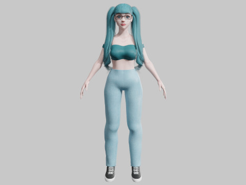Stylized cute Woman V33839 3D Model