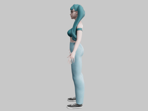 Stylized cute Woman V33839 3D Model