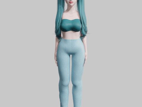 Stylized cute Woman V33839 3D Model