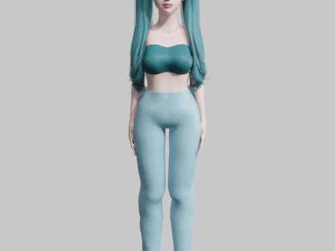 Stylized cute Woman V33839 3D Model