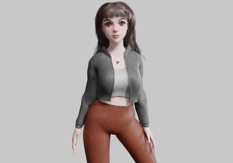 Sweet black Woman V43907 3D Modell .c4d .max .obj .3ds .fbx .stl .blend