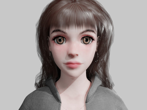 Sweet black Woman V43907 3D Modell