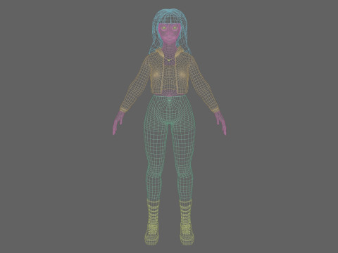 Sweet black Woman V43907 3D Modell