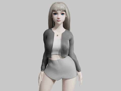 Mulher doce e fofa V39883 Modelo 3D