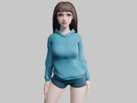 Teen cute Woman V34497 3D Модель
