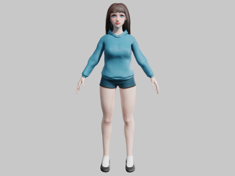 Teen cute Woman V34497 3D Модель