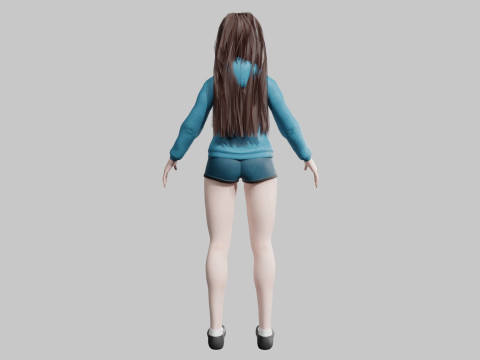 Teen cute Woman V34497 3D Модель