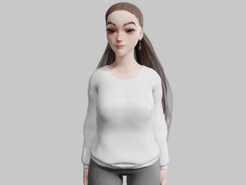 Teen Pretty Woman V35438 3D Model